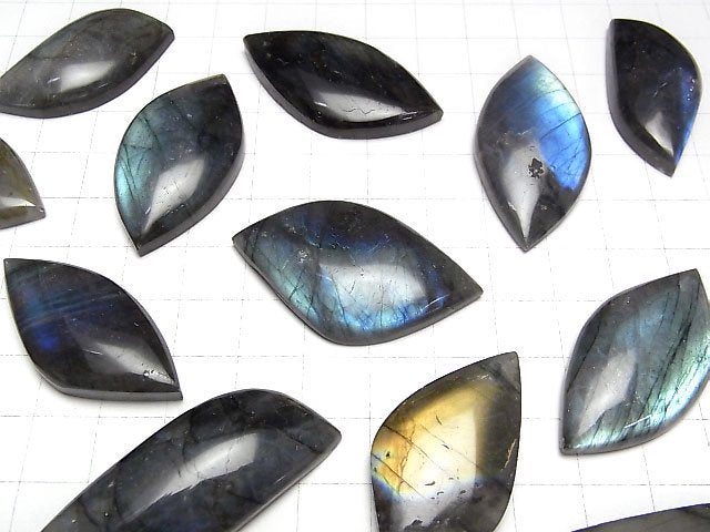 [Video]Labradorite AAA- Undrilled Marquise Size Mix 3pcs