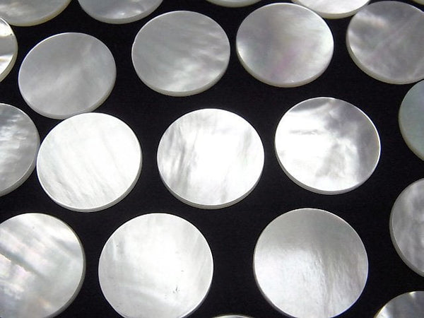 [Video] High Quality White Shell (Silver-lip Oyster) AAA Undrilled Flat Coin 16x16mm 3pcs