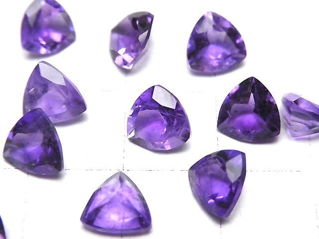 [Video]High Quality Amethyst AAA- Loose stone Triangle Faceted 7x7mm 3pcs