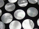 [Video] High Quality White Shell (Silver-lip Oyster) AAA Undrilled Flat Coin 18x18mm 3pcs
