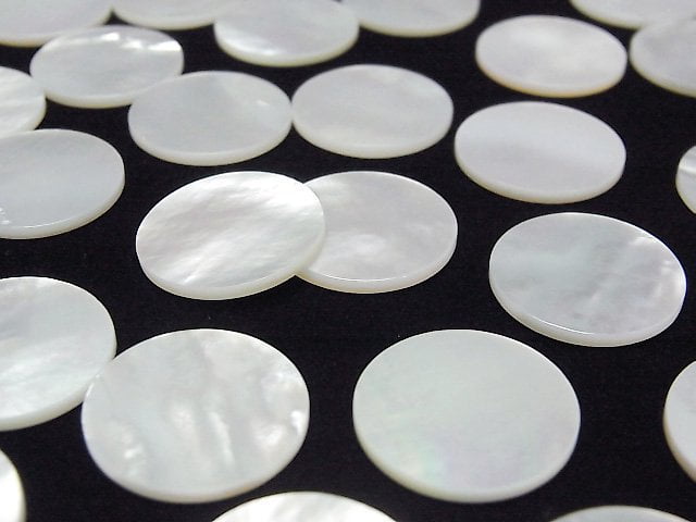 [Video] High Quality White Shell (Silver-lip Oyster) AAA Undrilled Flat Coin 18x18mm 3pcs