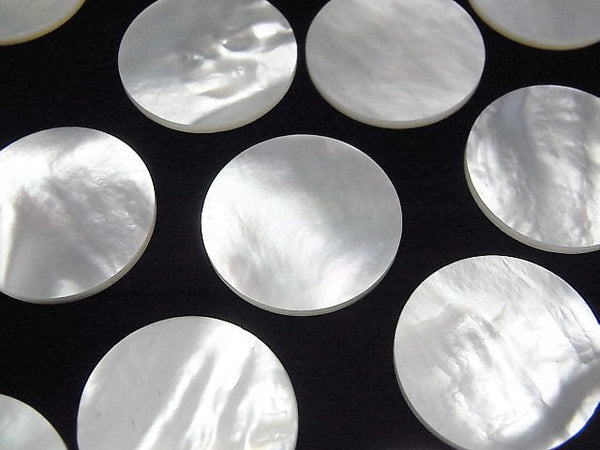 [Video] High Quality White Shell (Silver-lip Oyster) AAA Undrilled Flat Coin 20x20mm 2pcs