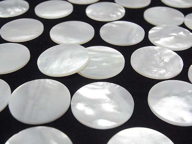 [Video] High Quality White Shell (Silver-lip Oyster) AAA Undrilled Flat Coin 22x22mm 2pcs