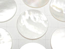 [Video] High Quality White Shell (Silver-lip Oyster) AAA Undrilled Flat Coin 25x25mm 1pc