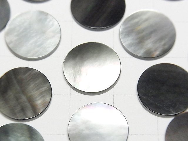 [Video] High Quality Black Shell (Black-lip Oyster) AAA Undrilled Flat Coin 14x14mm 4pcs