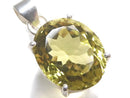 [Video][One of a kind] High Quality Lemon Quartz AAA Faceted Pendant Silver925 NO.23