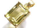 [Video][One of a kind] High Quality Lemon Quartz AAA Faceted Pendant 18KGP NO.37