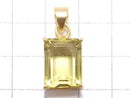 [Video][One of a kind] High Quality Lemon Quartz AAA Faceted Pendant 18KGP NO.37
