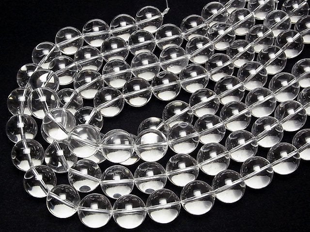 [Video]Crystal Quartz AAA- Round 18mm 1/4 or 1strand beads (aprx.15inch/36cm)