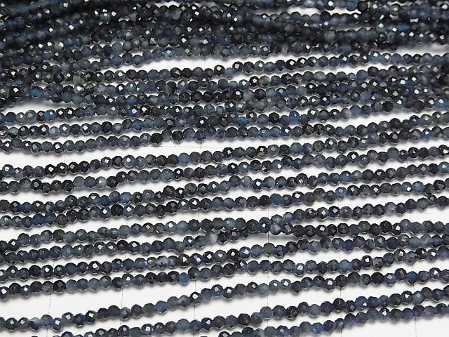 [Video]High Quality! Blue Tourmaline AA+ Faceted Round 2mm 1strand beads (aprx.15inch/38cm)