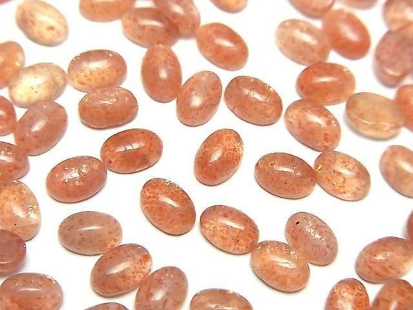 [Video] High Quality Sunstone AAA- Oval Cabochon 6x4mm 5pcs