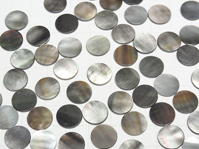 [Video] High Quality Black Shell (Black-lip Oyster) AAA Undrilled Flat Coin 12x12mm 5pcs