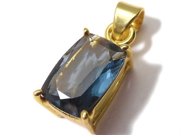 [Video][One of a kind] High Quality London Blue Topaz AAA Faceted Pendant 18KGP NO.21