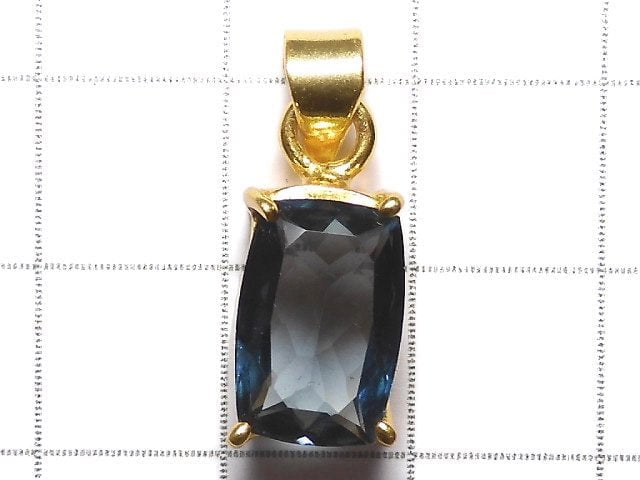 [Video][One of a kind] High Quality London Blue Topaz AAA Faceted Pendant 18KGP NO.21