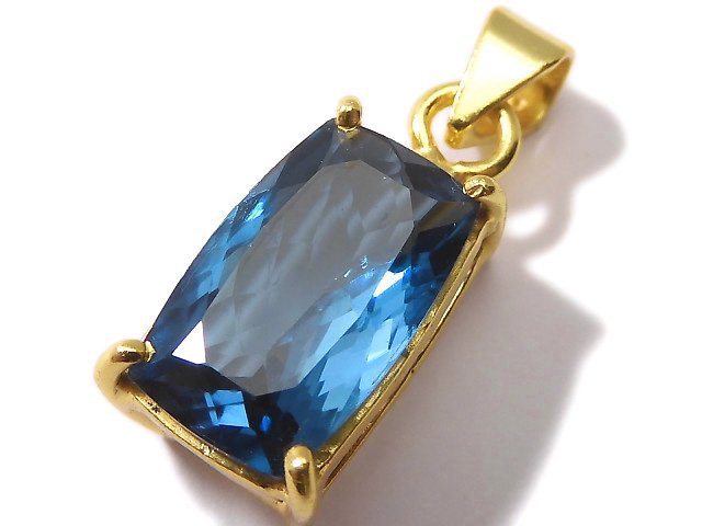 [Video][One of a kind] High Quality London Blue Topaz AAA Faceted Pendant 18KGP NO.23