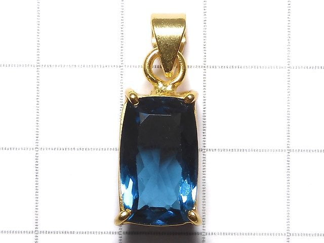 [Video][One of a kind] High Quality London Blue Topaz AAA Faceted Pendant 18KGP NO.23