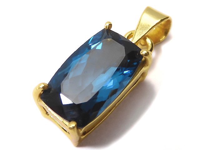 [Video][One of a kind] High Quality London Blue Topaz AAA Faceted Pendant 18KGP NO.27