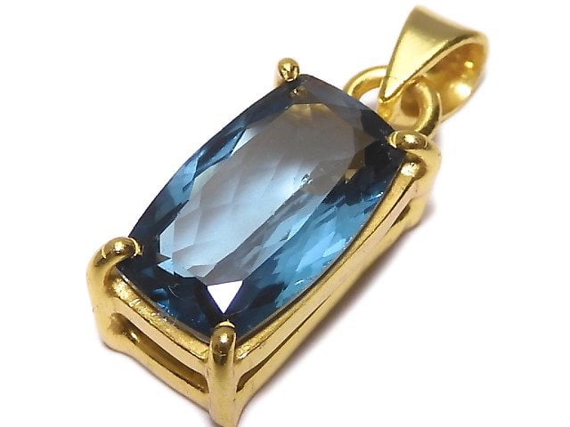 [Video][One of a kind] High Quality London Blue Topaz AAA Faceted Pendant 18KGP NO.29