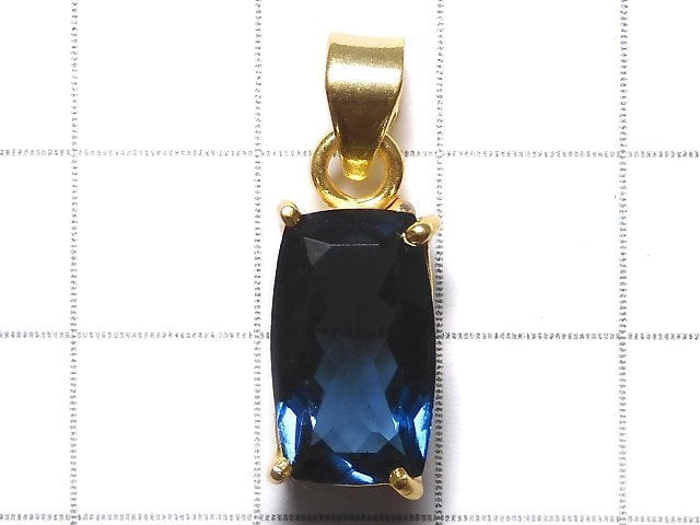 [Video][One of a kind] High Quality London Blue Topaz AAA Faceted Pendant 18KGP NO.30