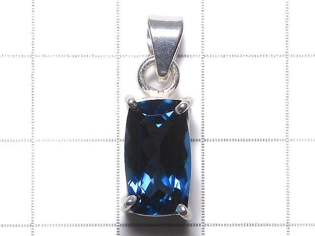 [Video][One of a kind] High Quality London Blue Topaz AAA Faceted Pendant Silver925 NO.33