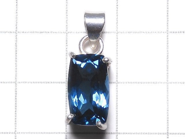 [Video][One of a kind] High Quality London Blue Topaz AAA Faceted Pendant Silver925 NO.35