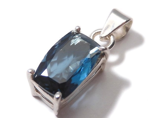 [Video][One of a kind] High Quality London Blue Topaz AAA Faceted Pendant Silver925 NO.36