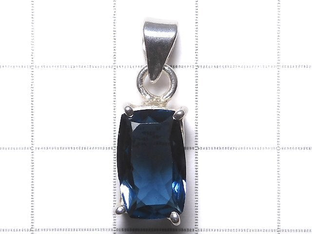 [Video][One of a kind] High Quality London Blue Topaz AAA Faceted Pendant Silver925 NO.36