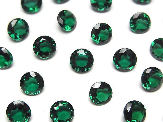 [Video] Synthetic Emerald AAA Loose stone Round Faceted 6x6mm 1pc