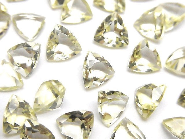 [Video]High Quality Lemon Quartz AAA Loose stone Triangle Faceted 8x8mm 4pcs