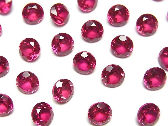 [Video] Synthetic Ruby AAA Loose stone Round Faceted 6x6mm 1pc