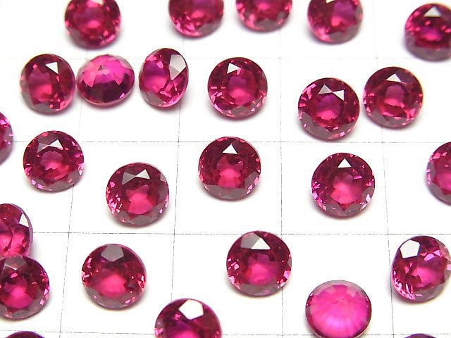 [Video] Synthetic Ruby AAA Loose stone Round Faceted 6x6mm 1pc