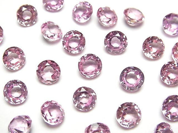 [Video] Synthetic Pink Sapphire AAA Loose Stone Round Faceted 6x6mm 1pc