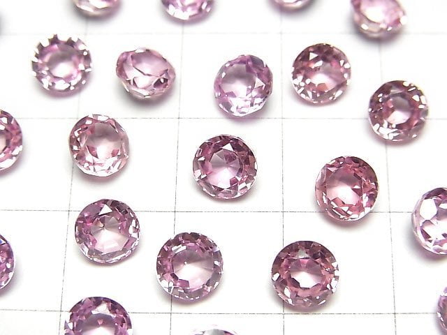 [Video] Synthetic Pink Sapphire AAA Loose Stone Round Faceted 6x6mm 1pc