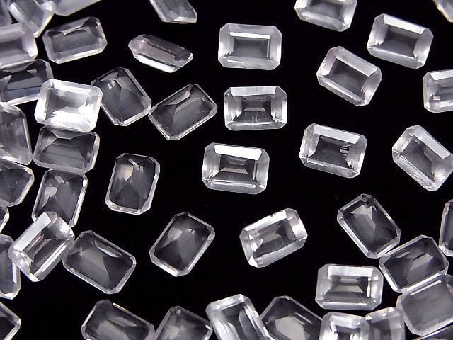 [Video]High Quality Rose Quartz AAA Loose stone Rectangle Faceted 7x5mm 5pcs