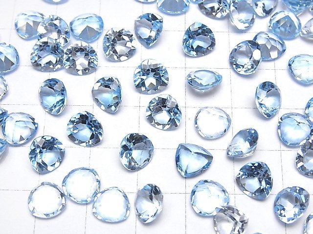 [Video]High Quality Sky Blue Topaz AAA Loose stone Triangle Faceted 8x8mm 3pcs