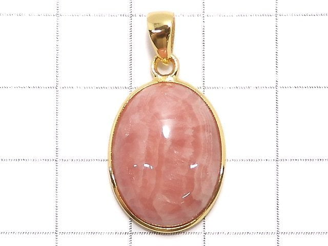 [Video][One of a kind] Rhodochrosite AAA- Pendant 18KGP NO.34