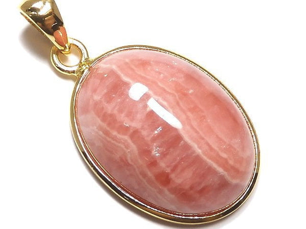 [Video][One of a kind] Rhodochrosite AAA- Pendant 18KGP NO.35