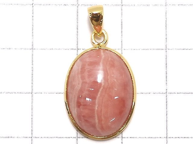 [Video][One of a kind] Rhodochrosite AAA- Pendant 18KGP NO.35