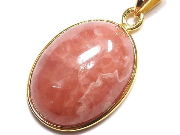 [Video][One of a kind] Rhodochrosite AAA- Pendant 18KGP NO.38