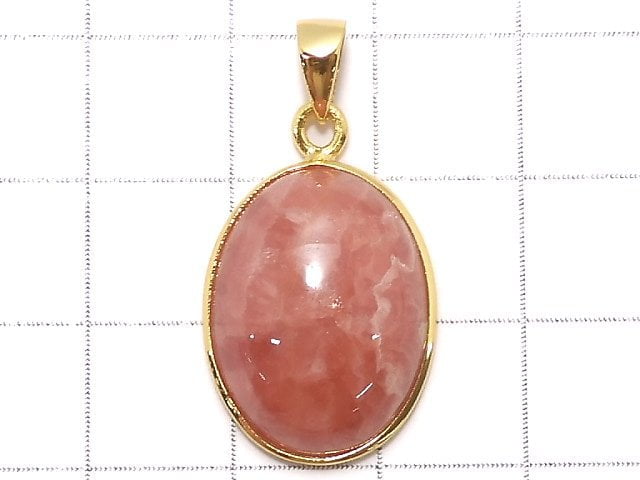 [Video][One of a kind] Rhodochrosite AAA- Pendant 18KGP NO.38