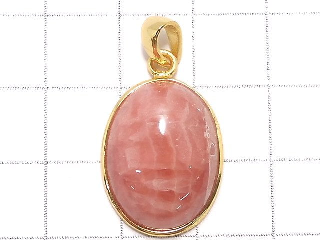 [Video][One of a kind] Rhodochrosite AAA- Pendant 18KGP NO.39