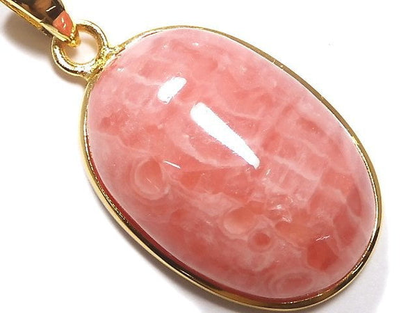 [Video][One of a kind] Rhodochrosite AAA- Pendant 18KGP NO.40