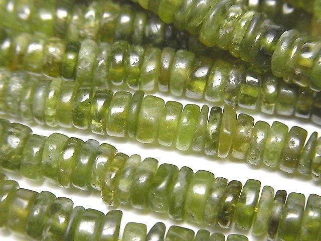 [Video]Idocrase Vesuvianite AA+ Rondelle (Heishi) half or 1strand beads (aprx.14inch/34cm)