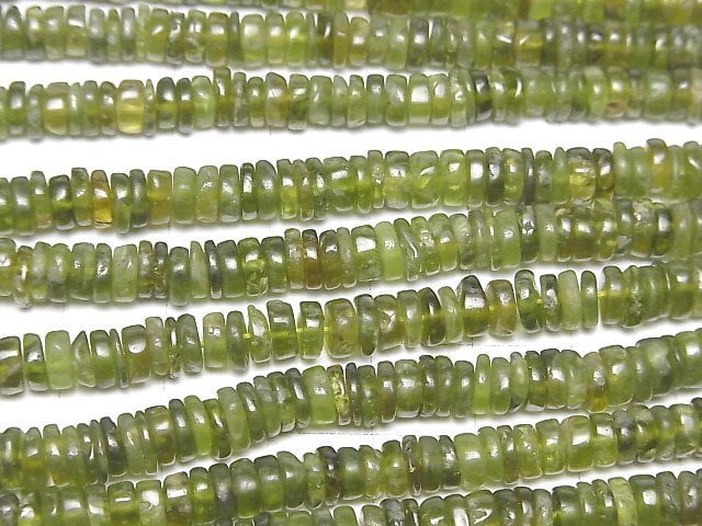 [Video]Idocrase Vesuvianite AA+ Roundel (Heishi) half or 1strand beads (aprx.14inch/34cm)