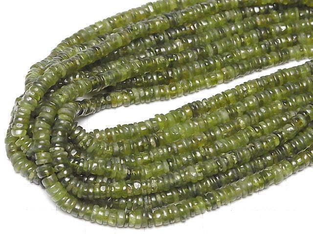 [Video]Idocrase Vesuvianite AA+ Rondelle (Heishi) half or 1strand beads (aprx.14inch/34cm)