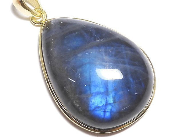 [Video][One of a kind] Labradorite AAA Pendant 18KGP NO.28