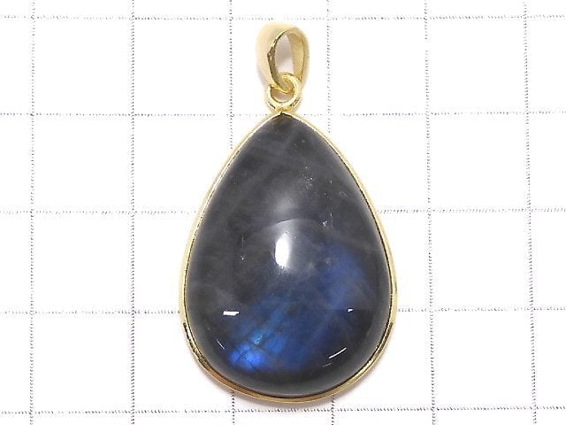 [Video][One of a kind] Labradorite AAA Pendant 18KGP NO.28