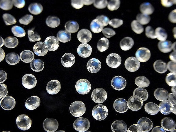 [Video]High Quality Rainbow Moonstone AAA- Loose stone Round Faceted 3x3mm 10pcs