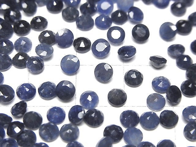 [Video] Blue Sapphire AAA- Loose stone Round Faceted 4x4mm 5pcs