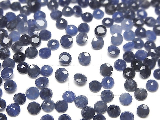 [Video] Blue Sapphire AAA- Loose stone Round Faceted 4x4mm 5pcs